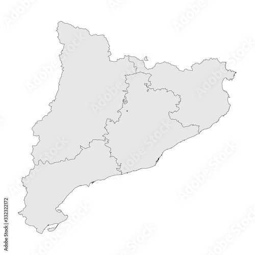Catalonia provinces map. Gray background. Perfect for backgrounds  backdrop  banner  chart  sticker  label  poster and wallpaper.