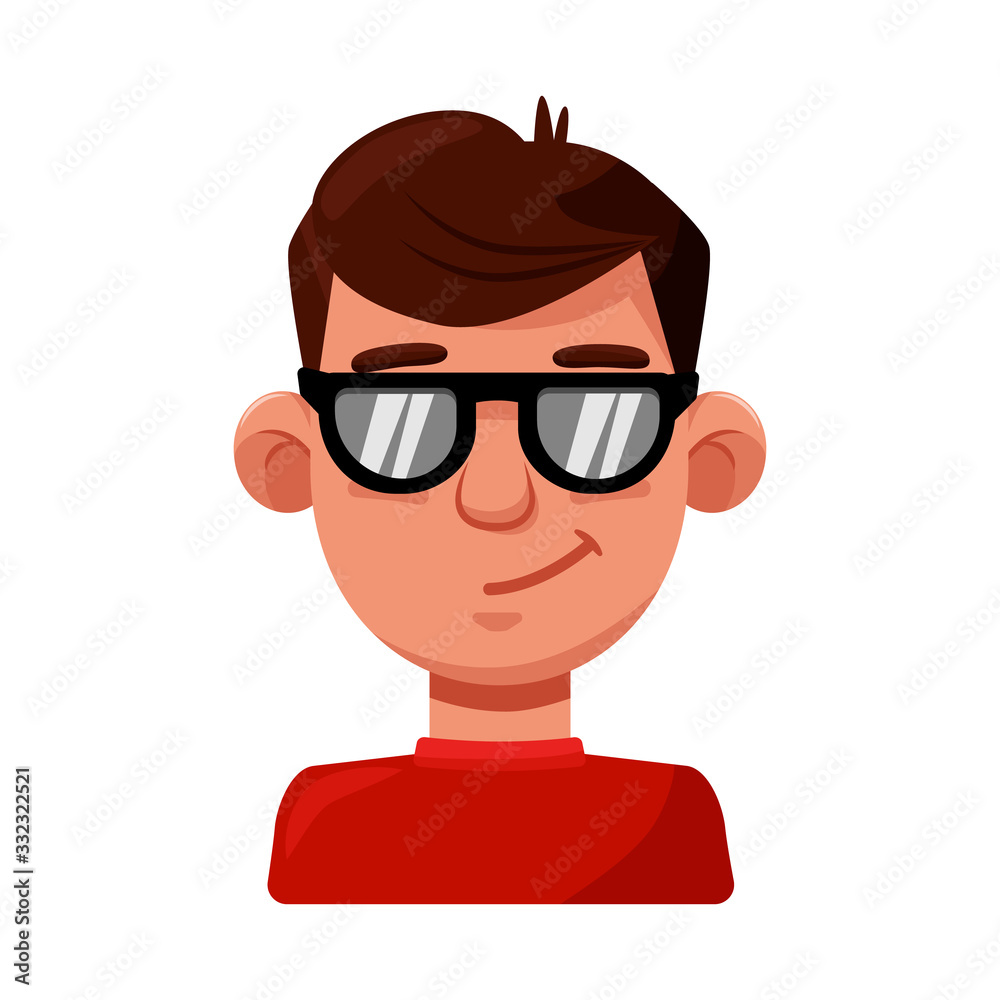 Isolated object of guy and contempt symbol. Set of guy and glasses stock symbol for web.
