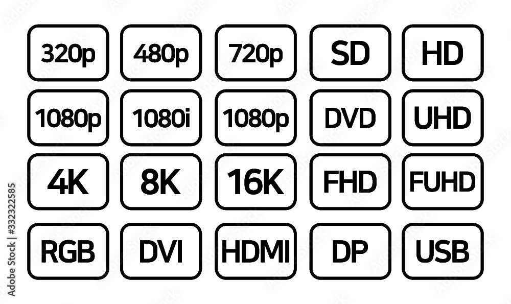 TV related, Display related vector icon set for mobile & web TV related, Display related vector icon set for mobile & web