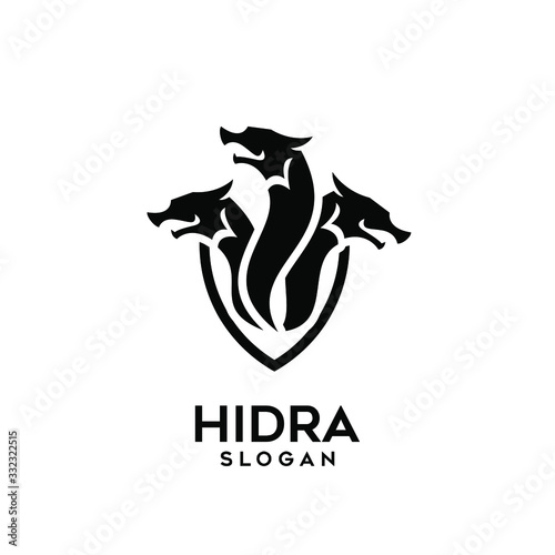 hydra logo black icon design vector illustration