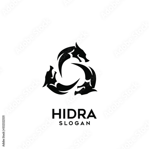 hydra logo black icon design vector illustration