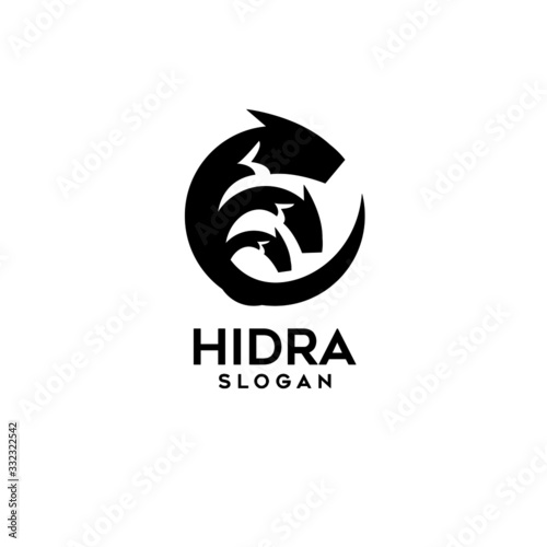 hydra black logo icon design vector illustration