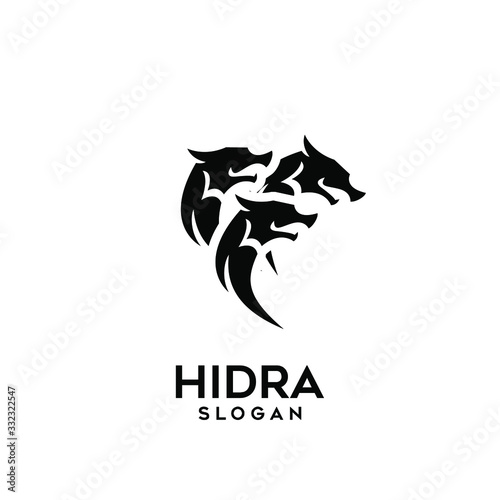 hydra logo black icon design vector illustration