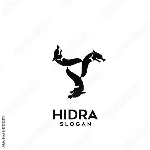 hydra logo black icon design vector illustration