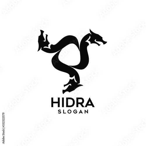 hydra logo black icon design vector illustration