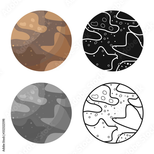 Isolated object of pluto and nasa symbol. Web element of pluto and nebula vector icon for stock.