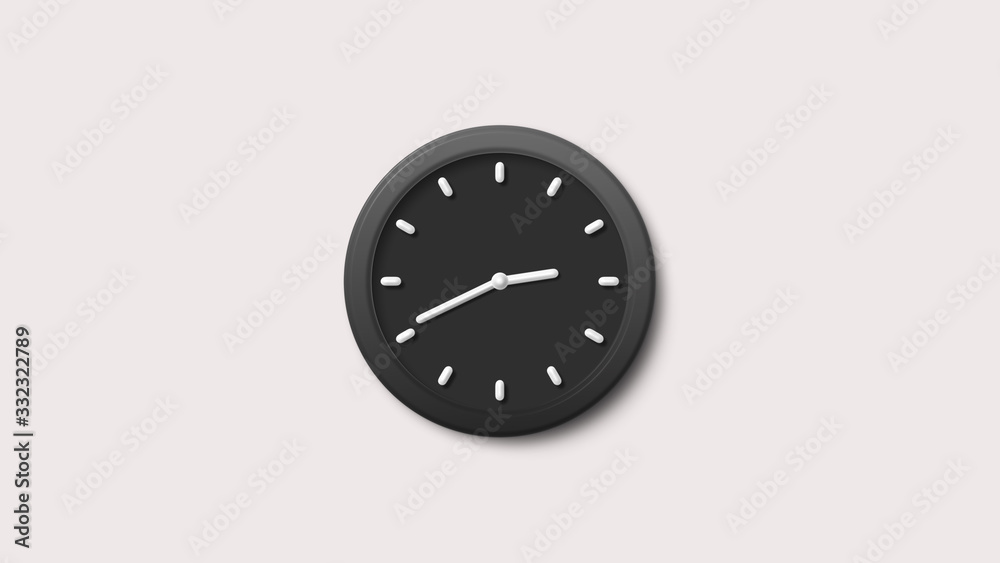 White background 3d wall clock icon,Black clock icon,wall clock icon