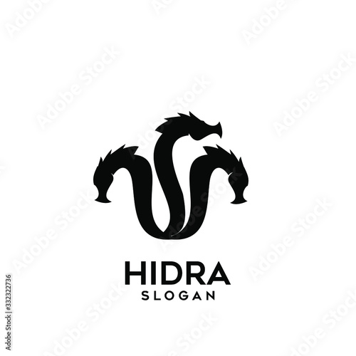 hydra logo black icon design vector illustration