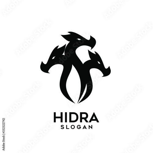 hydra logo black icon design vector illustration