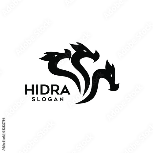 hydra logo black icon design vector illustration