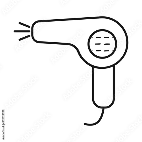 Vector design of dryer and hairdryer logo. Collection of dryer and blower stock symbol for web.