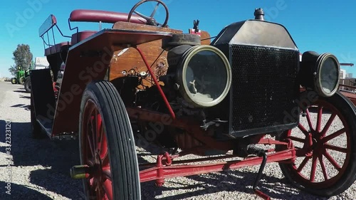 Old Fashioned Truck Or Station Wagon With Starter Crank