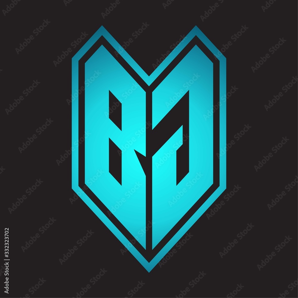 BG Logo monogram with emblem line style isolated on blue gradient colors BG Logo monogram with emblem line style isolated on blue gradient colors