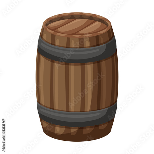 Wooden barrel vector icon.Cartoon vector icon isolated on white background wooden barrel.
