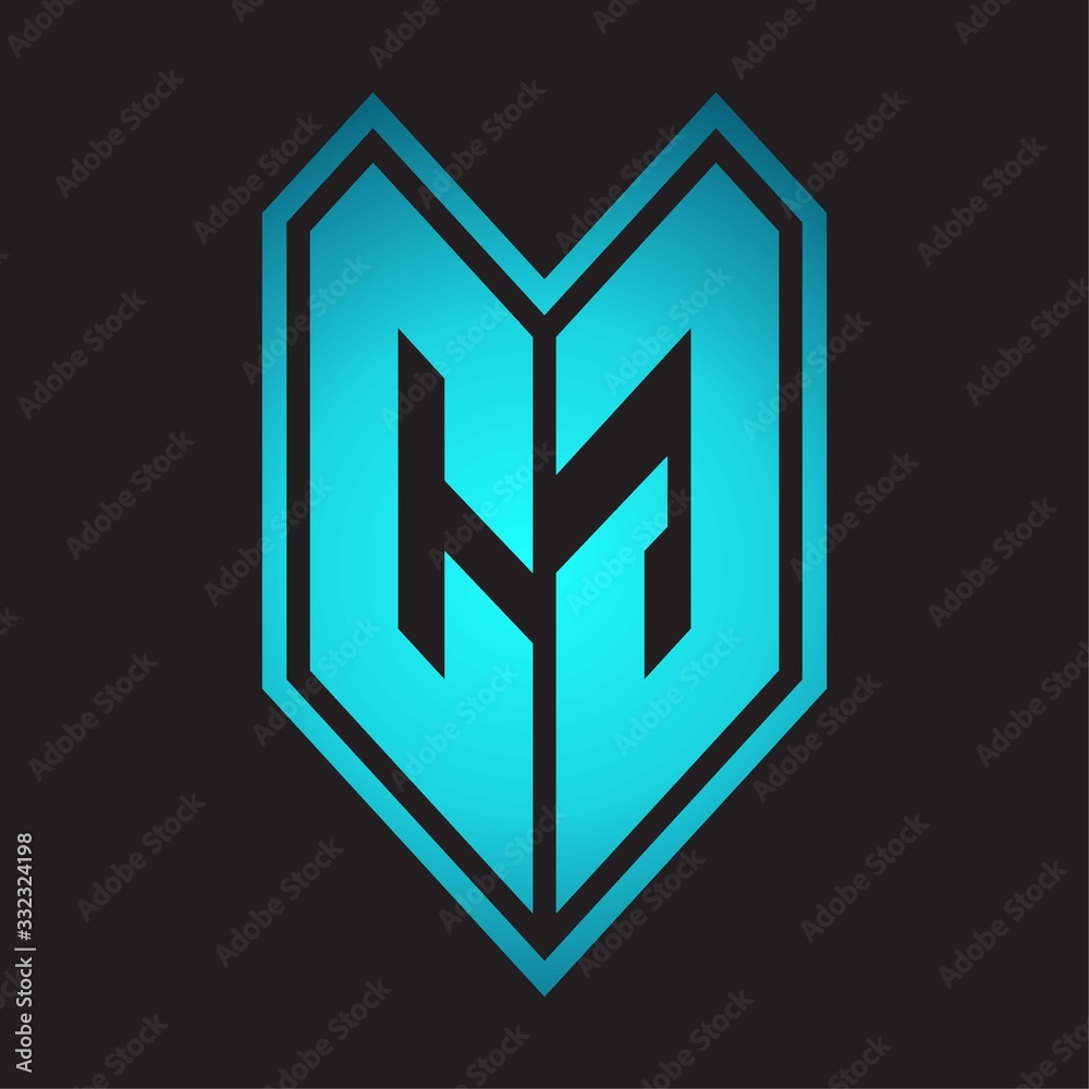 CG Logo monogram with emblem line style isolated on blue gradient colors CG Logo monogram with emblem line style isolated on blue gradient colors