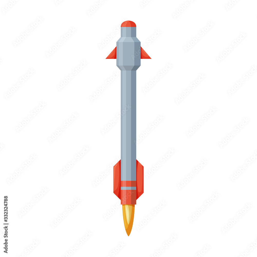 Ballistic missile vector icon.Cartoon vector icon isolated on white background ballistic missile. Ballistic missile vector icon.Cartoon vector icon isolated on white background ballistic missile.