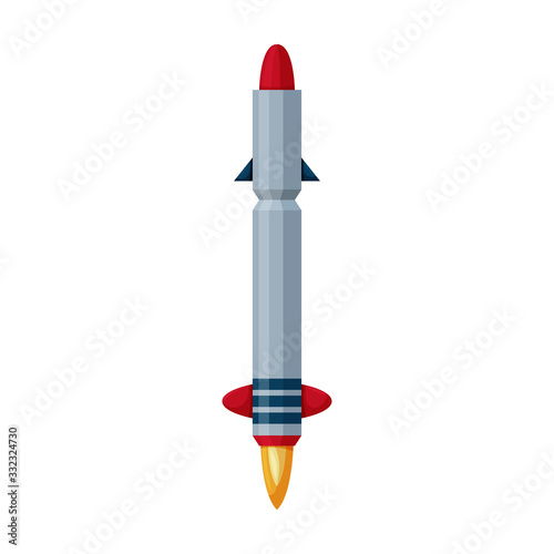 Ballistic missile vector icon.Cartoon vector icon isolated on white background ballistic missile.