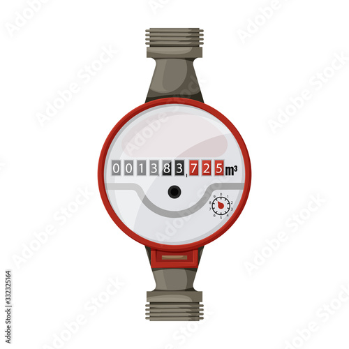 Water meter vector icon.Cartoon vector icon isolated on white background water meter .