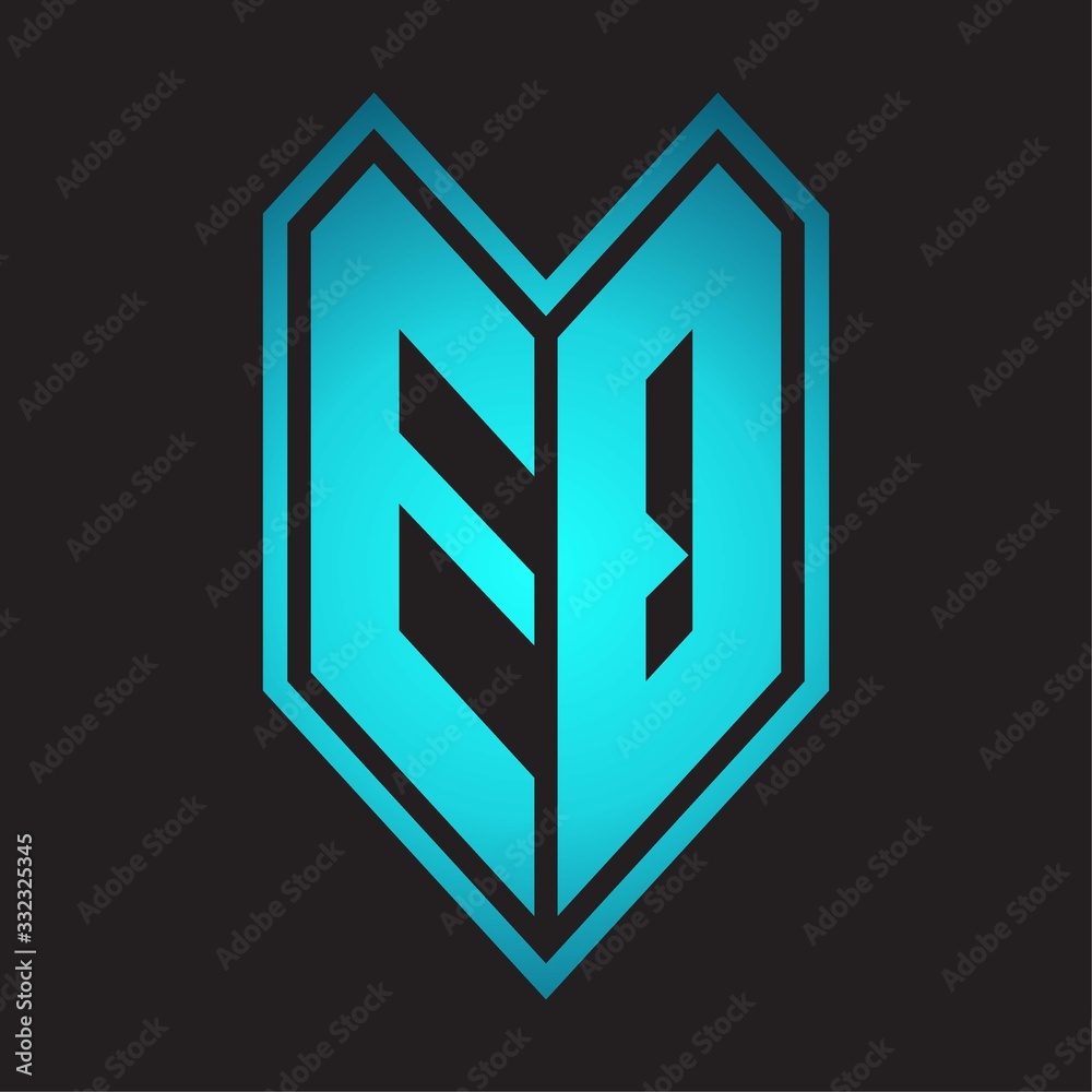 EQ Logo monogram with emblem line style isolated on blue gradient colors EQ Logo monogram with emblem line style isolated on blue gradient colors