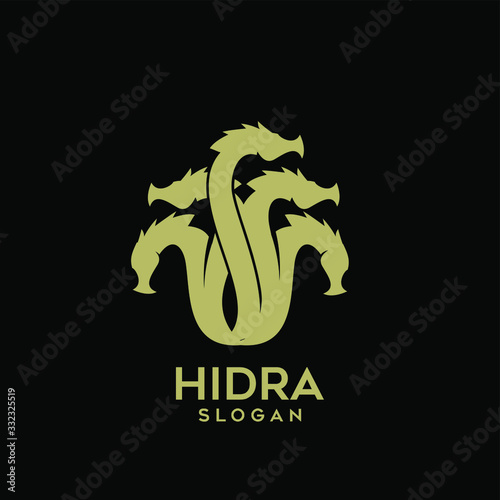 hydra gold black icon design vector illustration