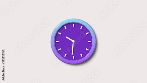 3d purple wall clock icon,white background wall clock icon