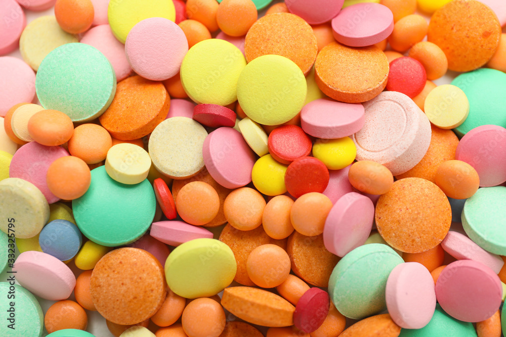 Heap of different pills as background Heap of different pills as background