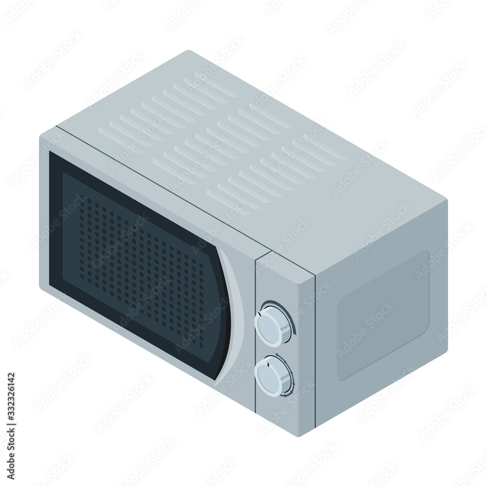 Obraz premium Microwave vector icon. Isometric vector icon isolated on white background microwave.