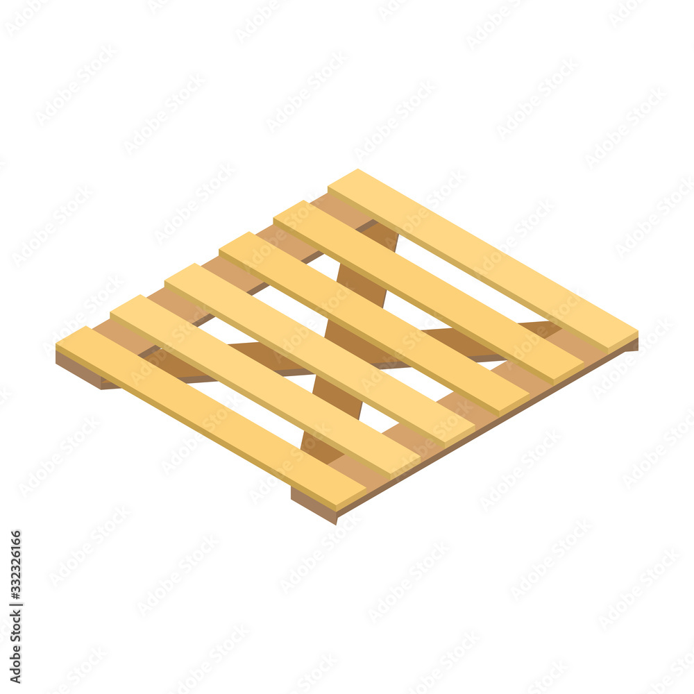 Pallet wooden vector icon. Isometric vector icon isolated on white background pallet wooden.