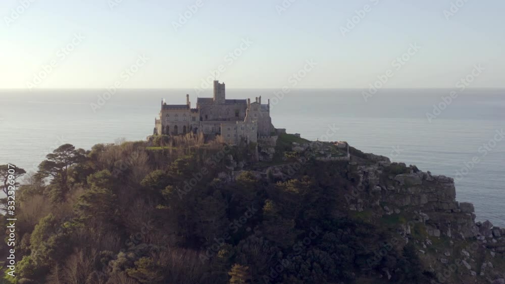 St Michael's Mount in Cornwall a Popular Tourist Attraction Island From the Air St Michael's Mount in Cornwall a Popular Tourist Attraction Island From the Air