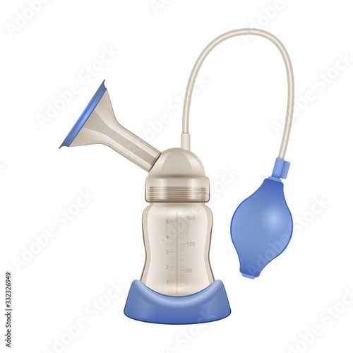 Breast pump vector icon.Realistic vector icon isolated on white background breast pump .