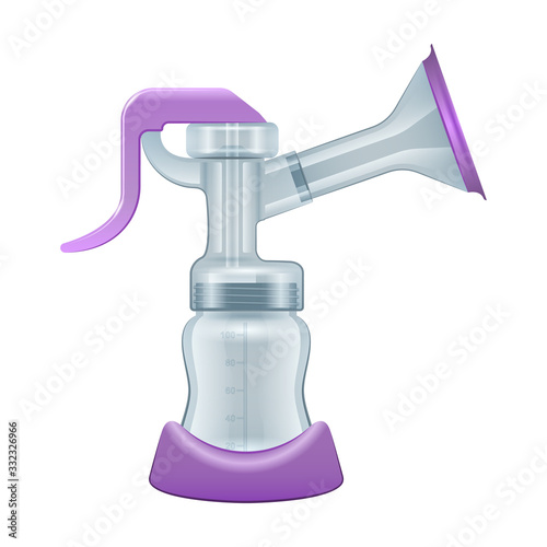 Breast pump vector icon.Realistic vector icon isolated on white background breast pump .