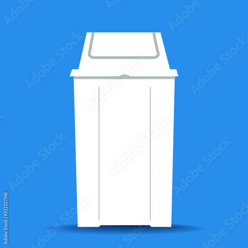  plastic trash bin on a blue background