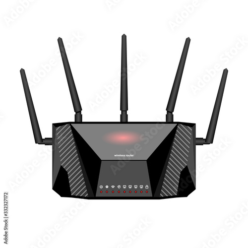 Router vector icon.Realistic vector icon isolated on white background router .