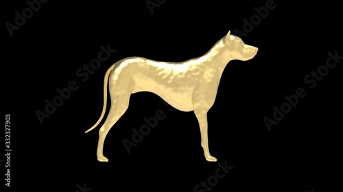 3D rendering of an animal pet watch dog computer generated model