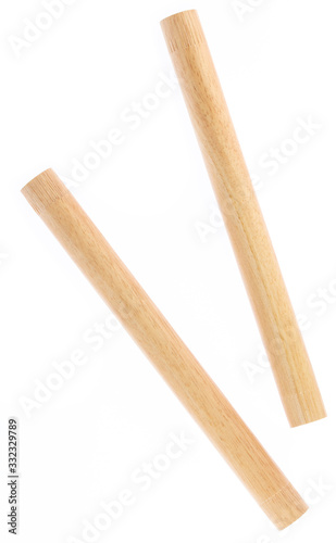 фотографія Wooden Dowel Isolated on white Background.