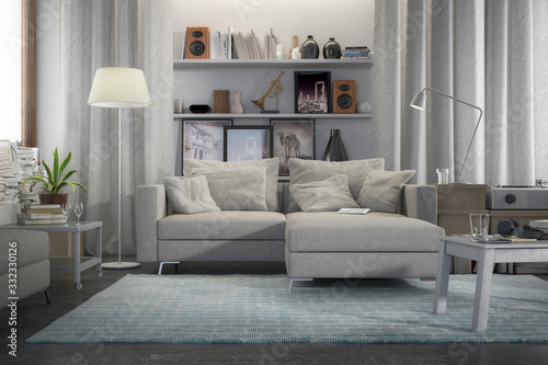 Contemporary and comfortable - 3d visualization of an apartment