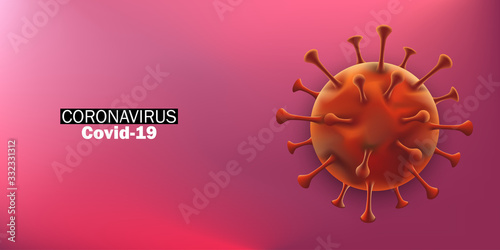 Virus Strain Model of Novel Coronavirus 2019-nCoV Covid-19. Virus Pandemic Protection Concept