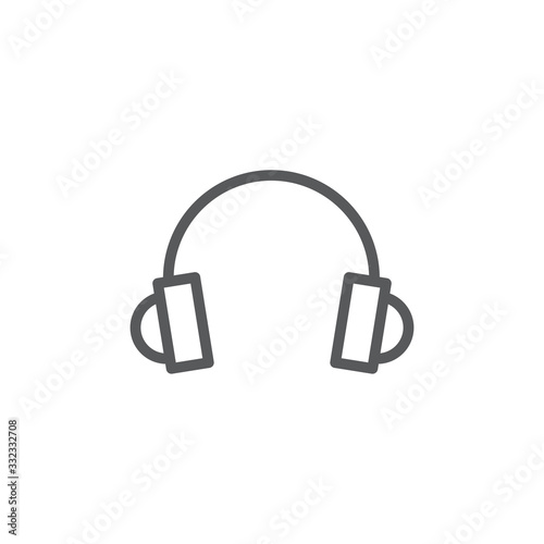 Headphones line icon on white background