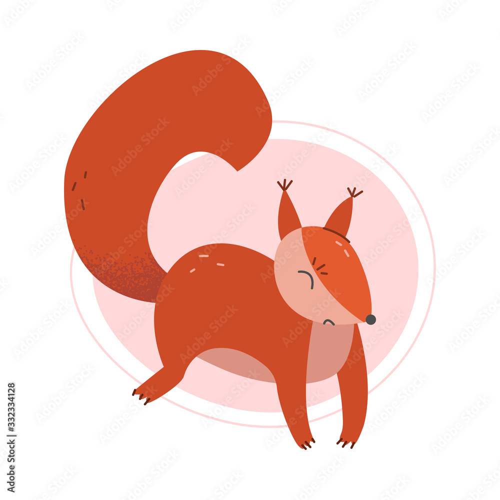 Cartoon Squirrel Jumping Isolated on White Background Vector Illustration Cartoon Squirrel Jumping Isolated on White Background Vector Illustration