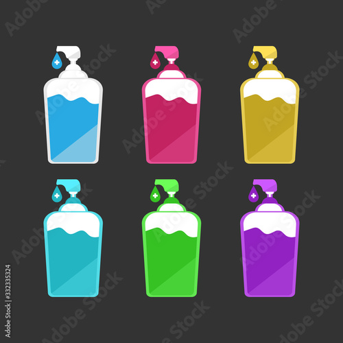 set hand sanitizer icon. Vector