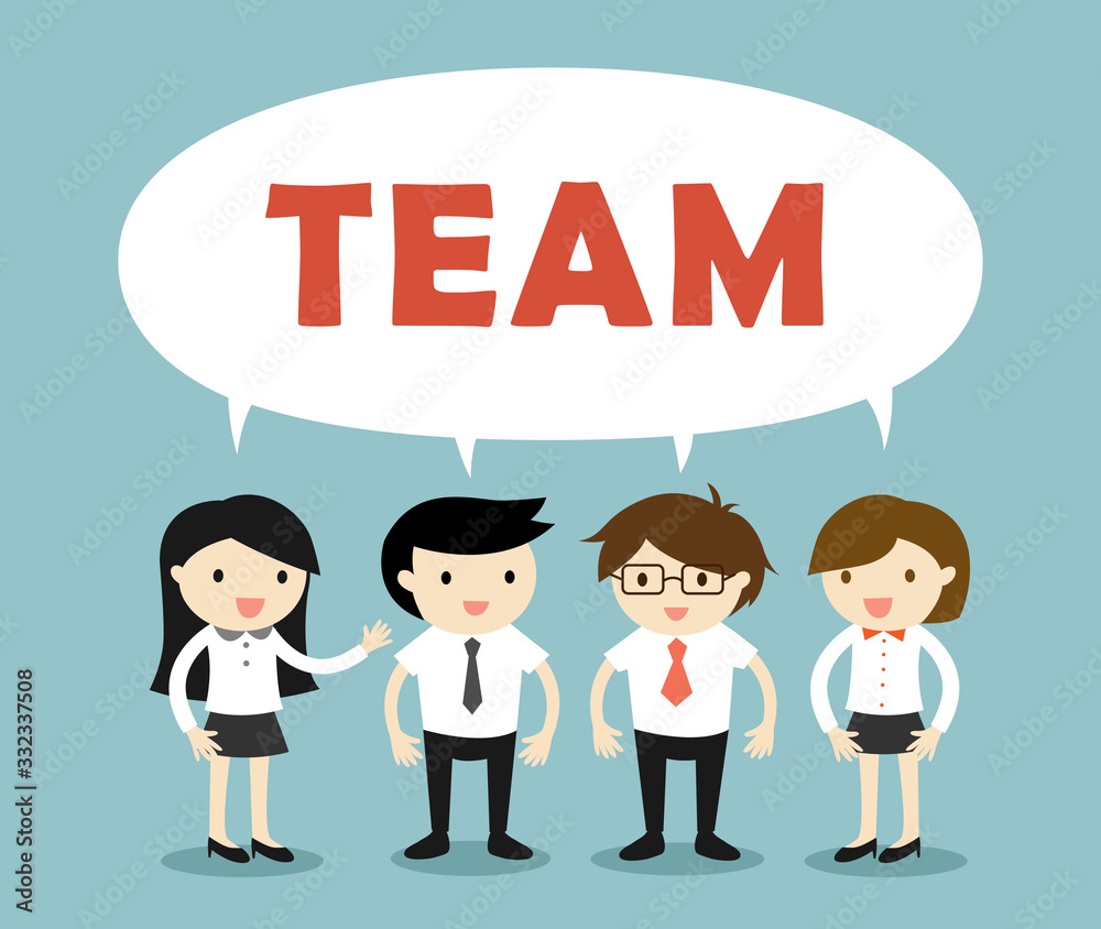 Business concept, Group of business people, Teamwork concept. Vector illustration.