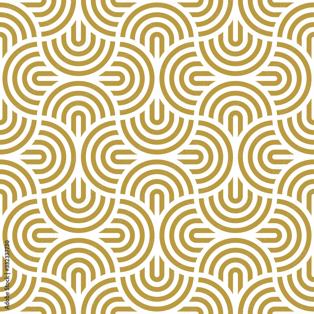 Art deco striped gold wave pattern. Art deco striped gold wave pattern.