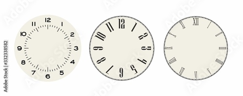 Universal set 3 of classic dials for wall, height, tower clocks