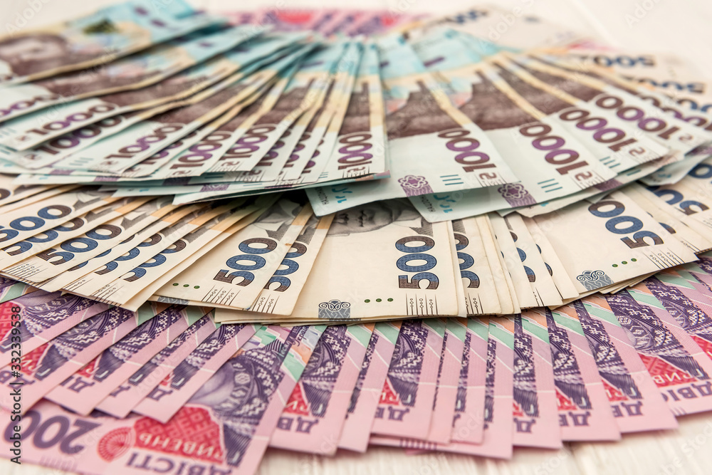 new ukrainian money. 200 500 and 1000 banknote as background. uah. new ukrainian money. 200 500 and 1000 banknote as background. uah.