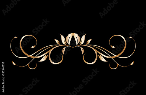 Decorative gold border on black background.