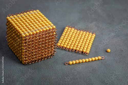 montessori golden material mathematics number decimal system number unit ten hundred and one thousand
