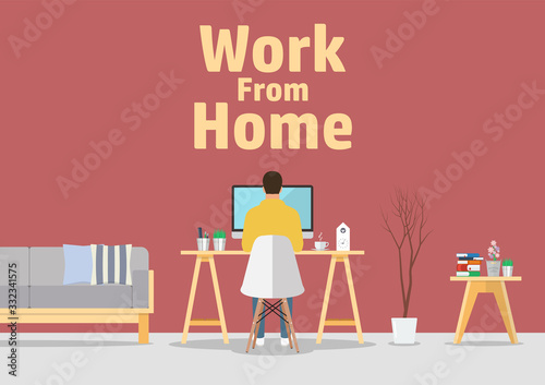 Work from home Pandemic Covid-19 Coronavirus quarantine concept
