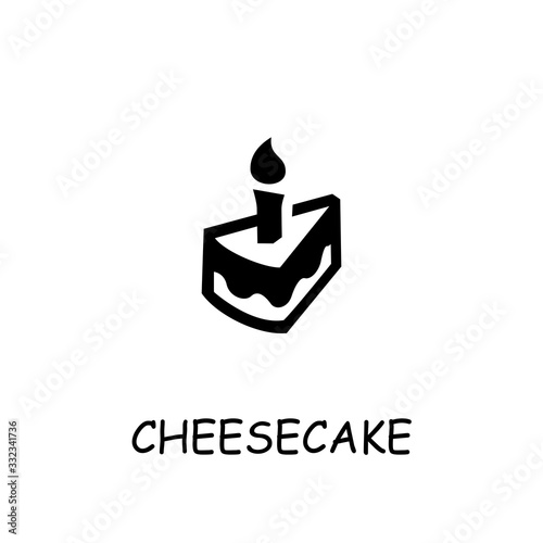 Cheesecake flat vector icon