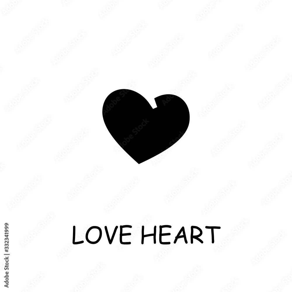 Love heart flat vector icon