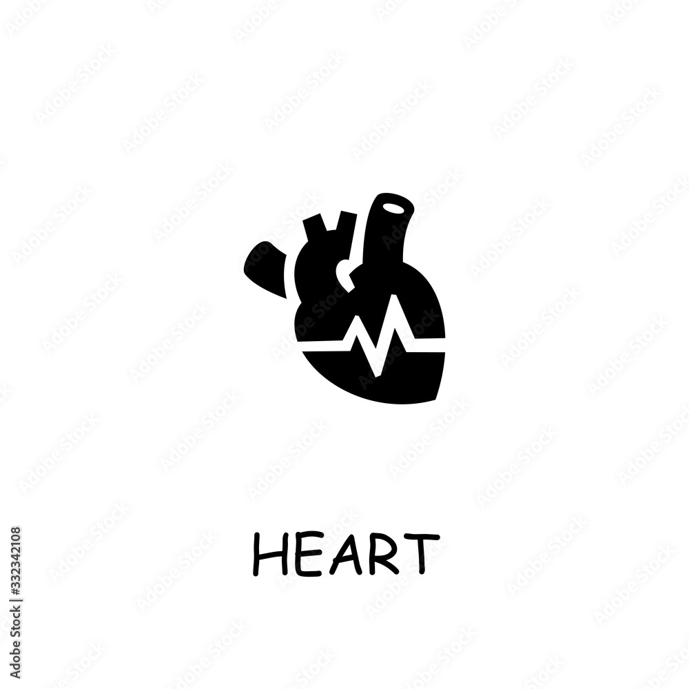 Human heart flat vector icon